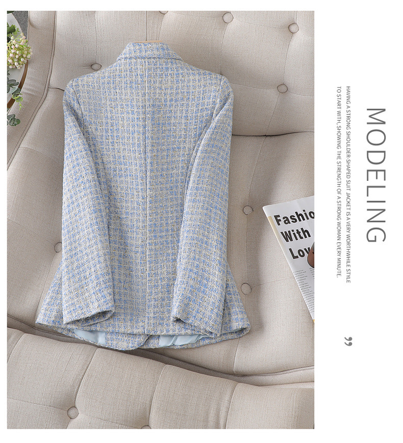 Abbigliamento da donna giacca da abito in tweed per donna 2024 autunno nuovo stile da donna di alta qualità stile dea piccolo abito_voghion.com