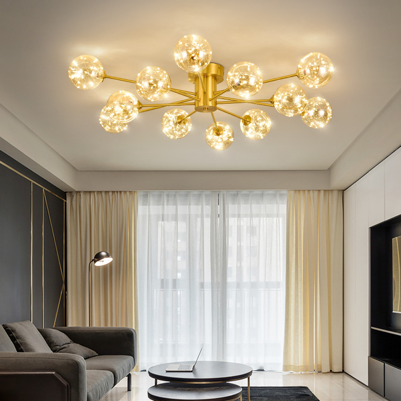 2021年新款全铜吊灯轻奢高档大气客厅灯全屋套餐组合灯具天猫精灵