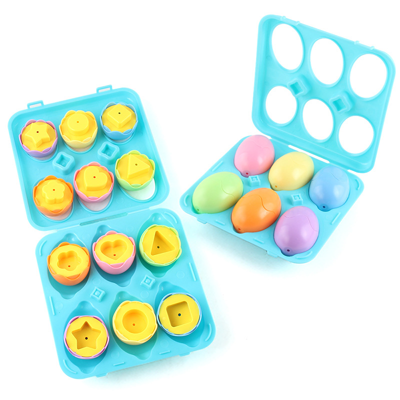 Amazon Educación temprana para niños huevos inteligentes pares de huevos torcidos bebés cognitivos de forma de huevo simulado juguete