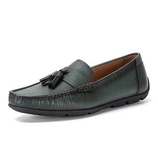 Guangzhou summer slip-on top layer cowhide loafers casual lazy soft bottom driving shoes men's fashion loafers