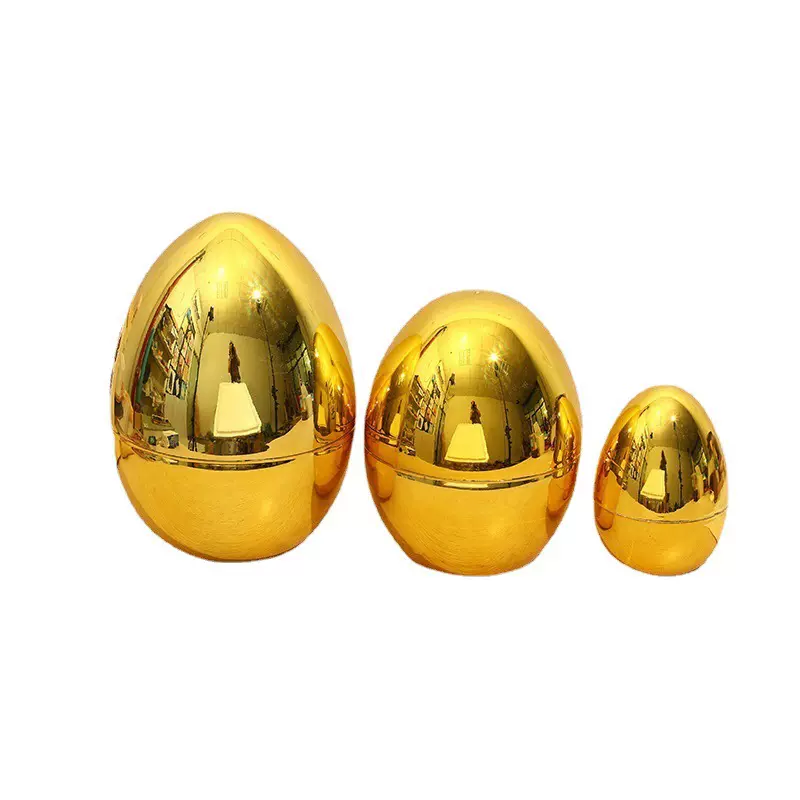 厂家直供复活节彩蛋电镀塑料彩蛋 尺寸14X10cm手工玩具10*14金蛋