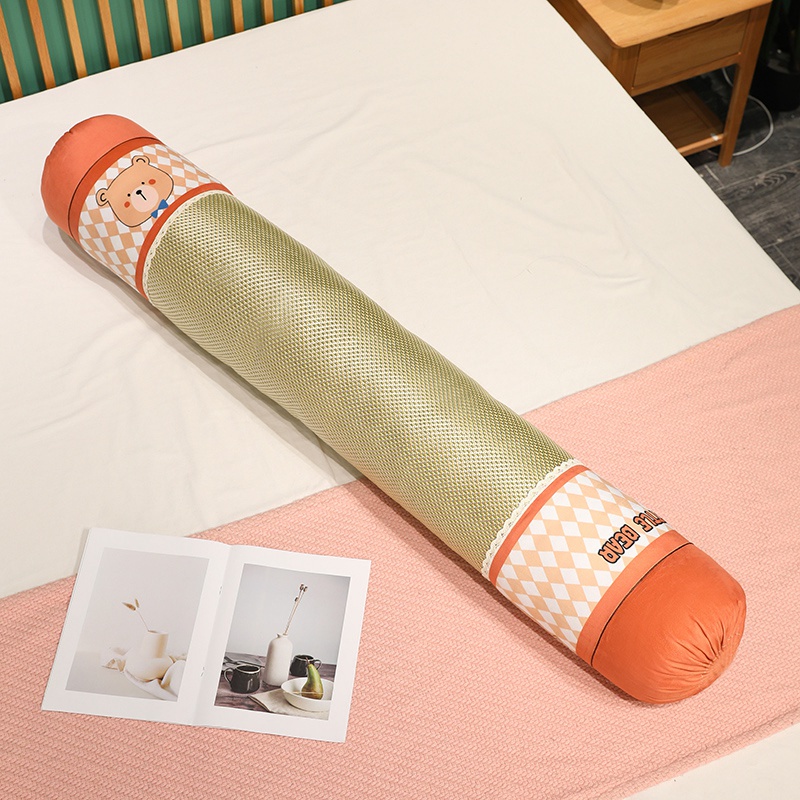 Caricatura lindo juguete de peluche almohada cilíndrica ropa de cama multicolor opcional suave y cómodo hiedra almohada larga