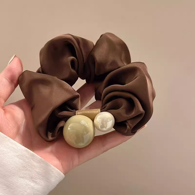 简约珍珠大肠发圈头绳2025新款橡皮筋女扎头发优雅皮套高颜值发圈|undefined