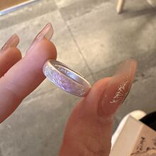 荷花珐琅莲花戒指女士小众中式国风食指指环高级调