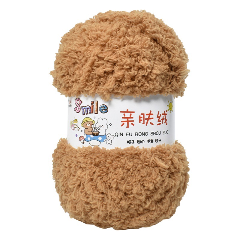 Color cálido hilo de Cachemira agradable a la piel hilo de lana de coral Toalla de lana de terciopelo largo hilo poke bordado coral bola de lana de terciopelo al por mayor
