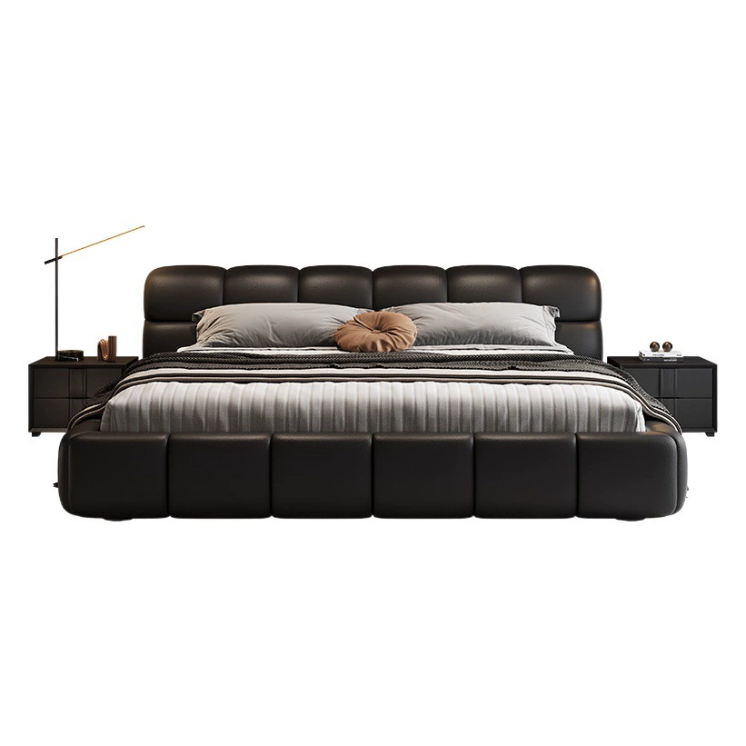 Baiguan Meijia Современная светлая роскошная кровать из натуральной кожи 1,8 м двойная мягкая сумка большая кровать интернет знаменитость маленькая квартира спальня Свадебная кровать для хранения