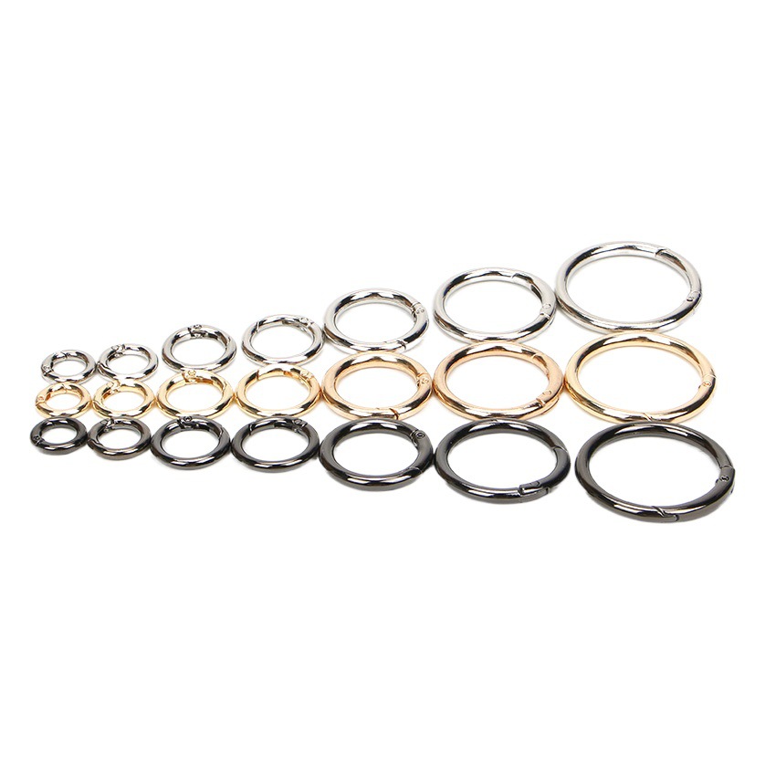Leigh accessories manufacturers cross-border zinc alloy spring ring bag hardware accessories open circle key chain wholesale