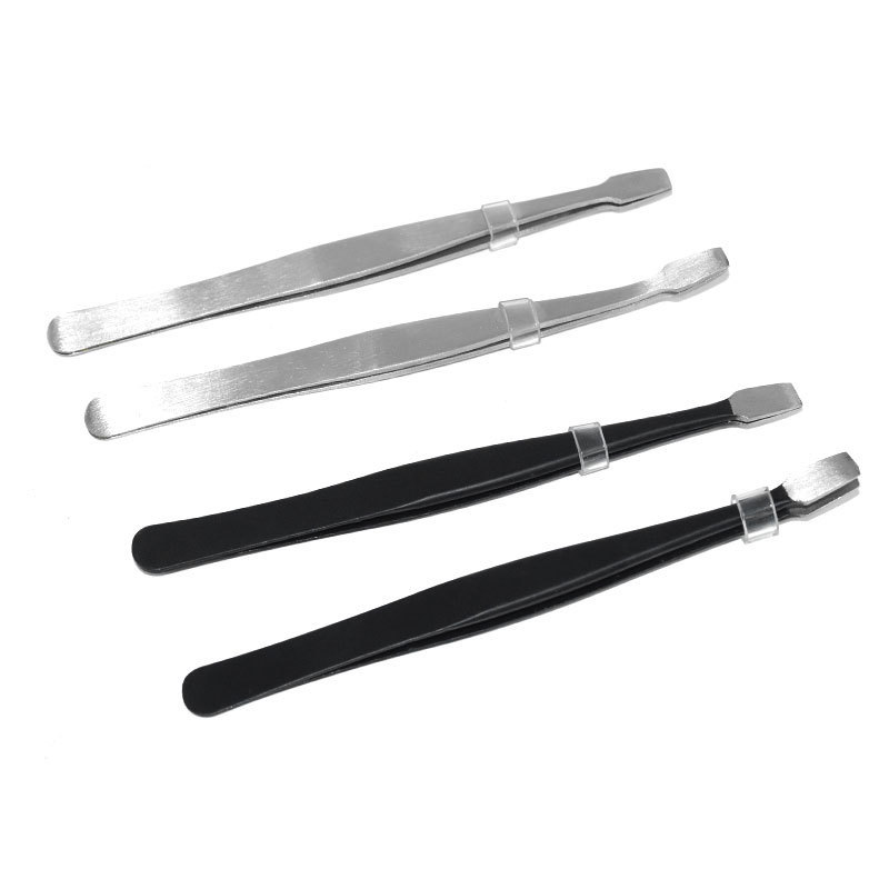 翘头34A镊子不锈钢平头镊睫毛嫁接扁平美甲翘扁头34a防静电ESD