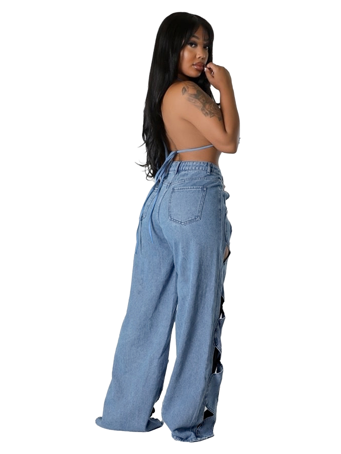 Women's Daily Party Bar Streetwear Solid Color Full Length Jeans Straight Pants display picture 13