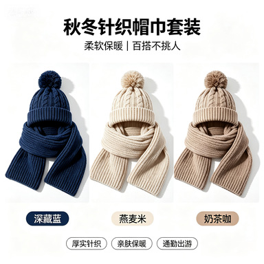 冬季新款帽子包头围巾一体加厚羊绒保暖风雪帽护耳针织帽毛线帽女