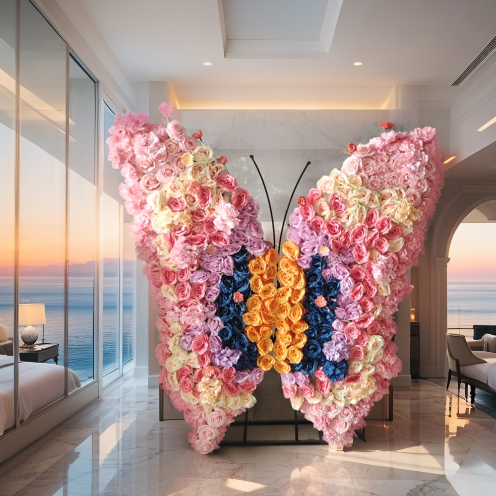 Un juego de flores de estante de mariposa de 2 metros
