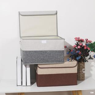 Thickened Storage Box Manufacturer Direct Sales Korean Style Foldable Clothing Storage Box High Quality Cotton and Linen Storage Box with Lid in Stock