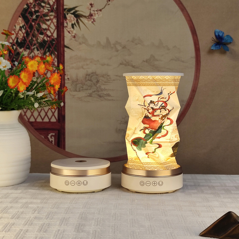 创意礼品走马旋转灯中秋文创折叠氛围灯蓝牙音响小夜灯新年伴手礼|undefined