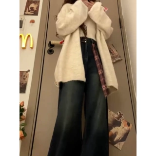巨好看超火韩系穿搭一整套漂亮针织衫上衣套装女新款秋装