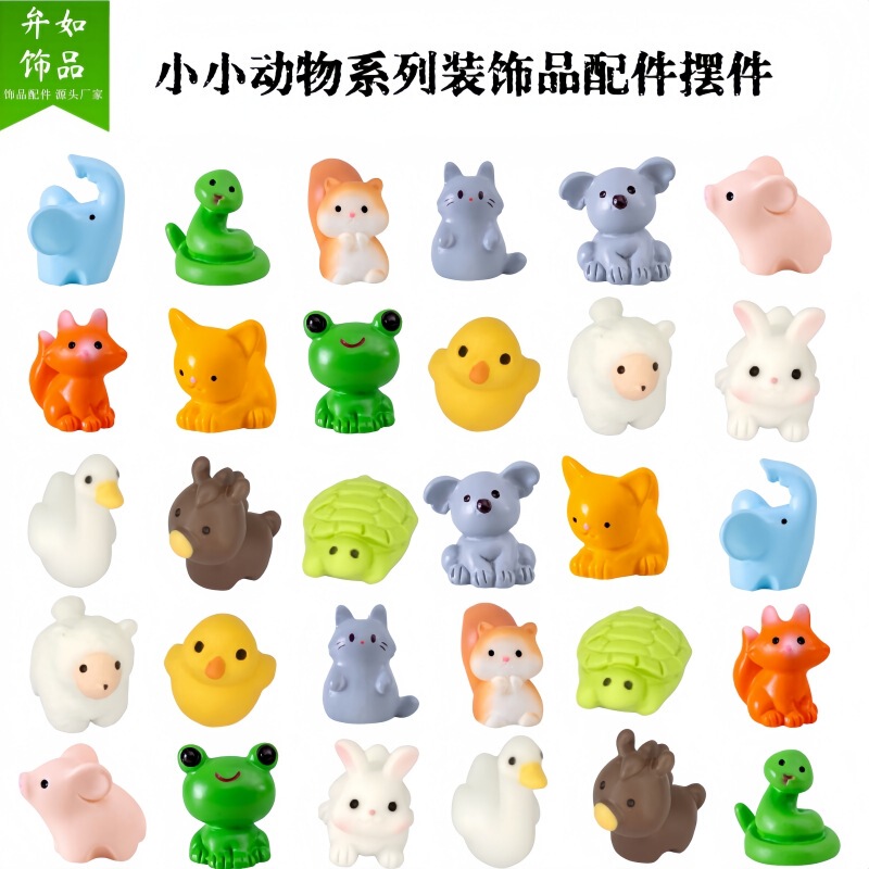15 Small Animal Rabbits Mini Miniature Scenes Cute Handmade DIY Micro Landscape Resin Crafts Small Ornaments