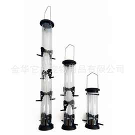 跨境热销塑料喂鸟器户外 PC管透明喂鸟器庭院园林创意蜂鸟悬挂