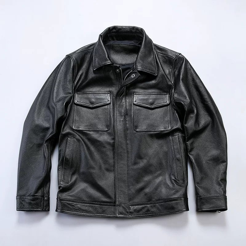 Leather jacket, genuine leather