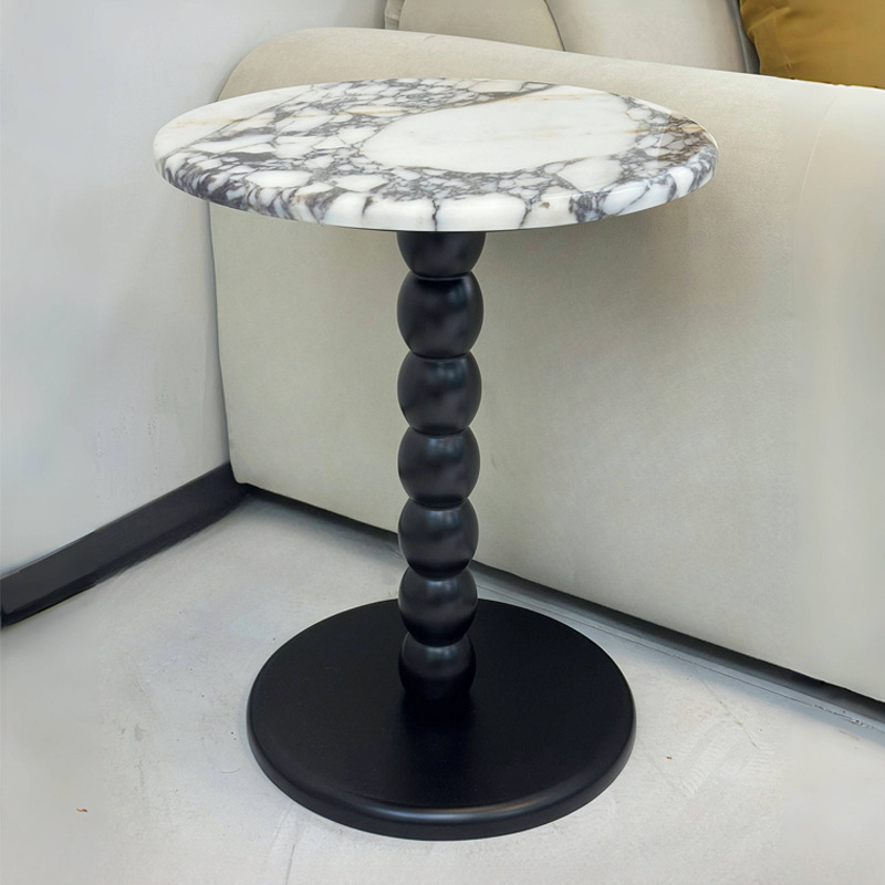 사이드 테이블 40cm 천연 불가리 표면 + 베이스