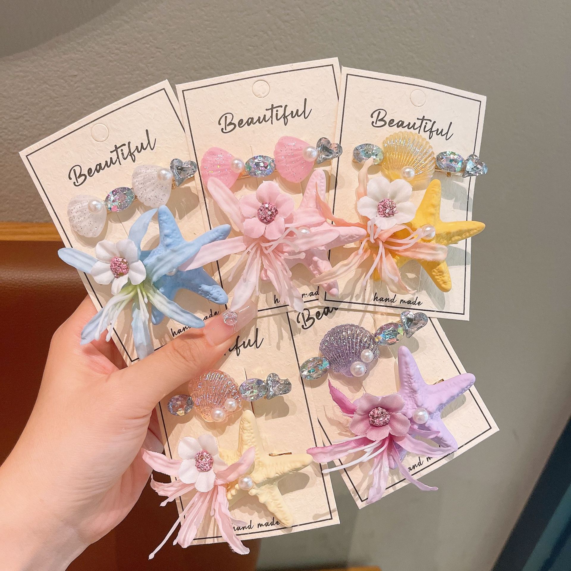 Niños super inmortales estrellas de mar flores clip de cabello para niñas clip de cabello para niñas frises clip de cabello para bebés clip de cabello tocado