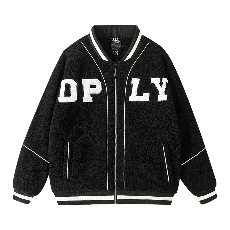 Men's Clothing Polar fleece jacket men's winter lamb wool trendy brand winter clothing lamb wool winter cool cotton coat_voghion.com