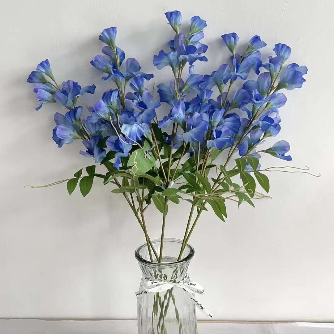 豌豆花吊顶藤蔓绢布假花婚礼堂家居装饰北欧手工花风仿真花批发