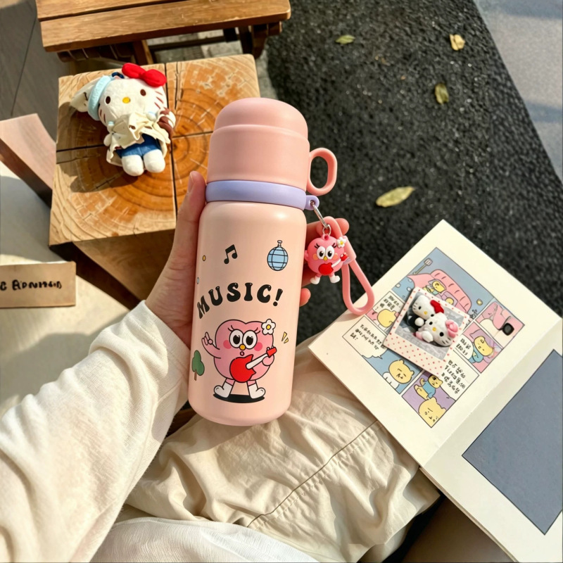 Cute Girly Thermos Cup for Girls, High-Capacity, Stylish, Portable Water Bottle for Students Cute Girly Thermos Cup for Girls, High-Capacity, Stylish, Portable Water Bottle for Students