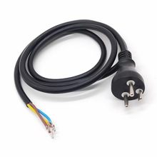 厂家直销 丹麦插头电源线 16A丹麦电源线插头 3*1.5平方2米黑色