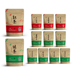 100g茶葉包裝袋綠茶紅茶自封袋龍井茶鐵觀音牛皮紙袋碧螺春密封袋