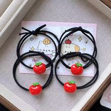 可爱卡通苹果发绳ins少女甜美学生发圈情侣皮筋头绳头发发饰