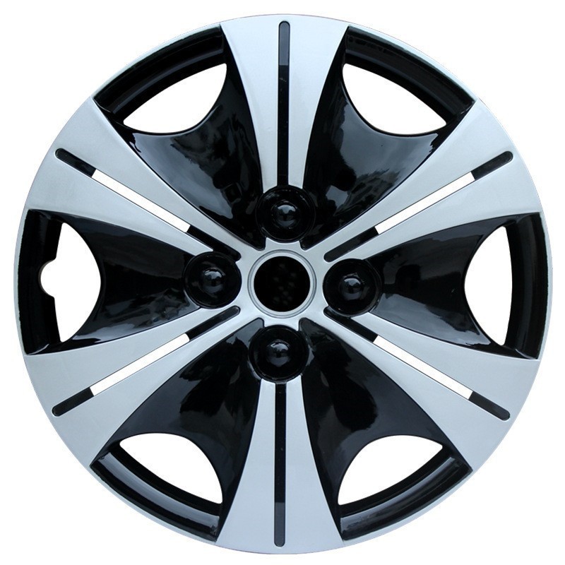 Universal – Hub cover 12/13/14/15/16/17 inch - 14-inch-r-style-silver-black-1pc