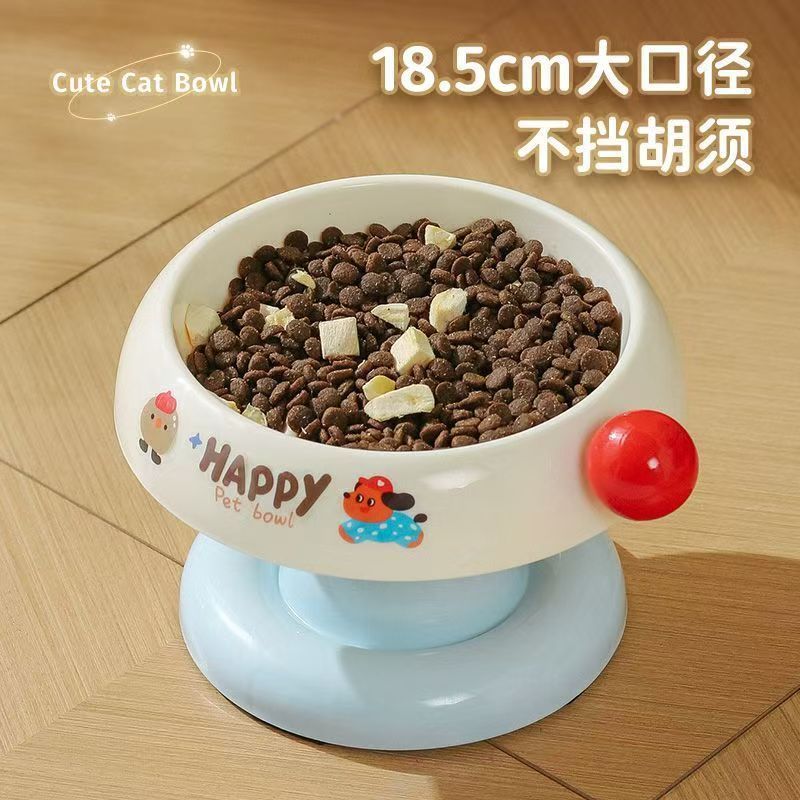 猫碗猫食盆猫咪饭碗粮碗喝水碗不锈钢狗碗不易打翻保护颈椎宠物碗|undefined