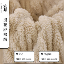 源头厂家 单双面提花舒棉绒面料 沙发服装毛绒玩具提花舒棉绒面料