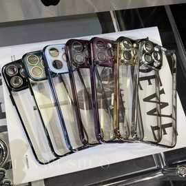 苹果15手机壳水晶镜头膜一体防尘新适用iPhone14ProMax简约高级