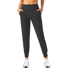 跨境欧美女士慢跑裤带拉链口袋高腰运动健身瑜伽裤女运动休闲裤子