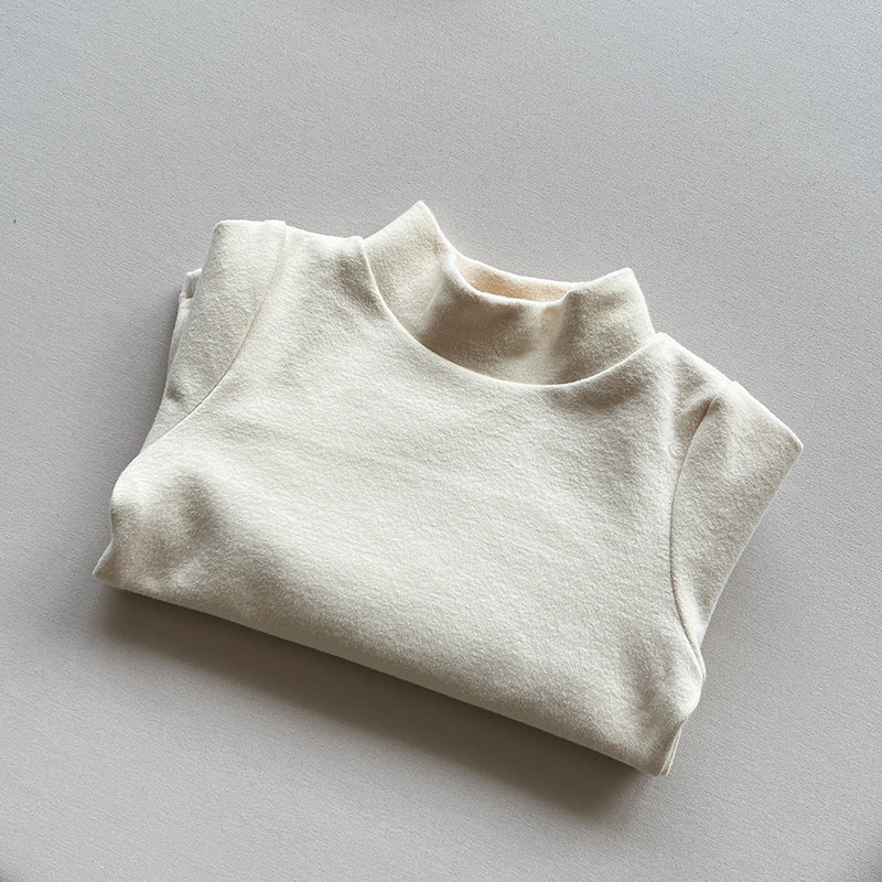 Camisa de fondo para niños Otoño e Invierno nueva Camiseta de algodón de Cachemira superior elástica para niños camisa de fondo para bebés estilo coreano ropa para niños