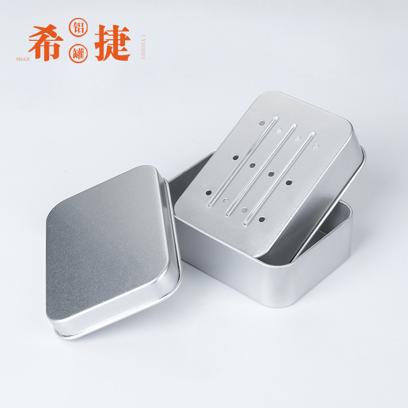Caja de jabón de aluminio Hotel dormitorio inodoro caja de jabón de tres capas drenaje cara jabón caja cuadrada caja de aluminio en stock