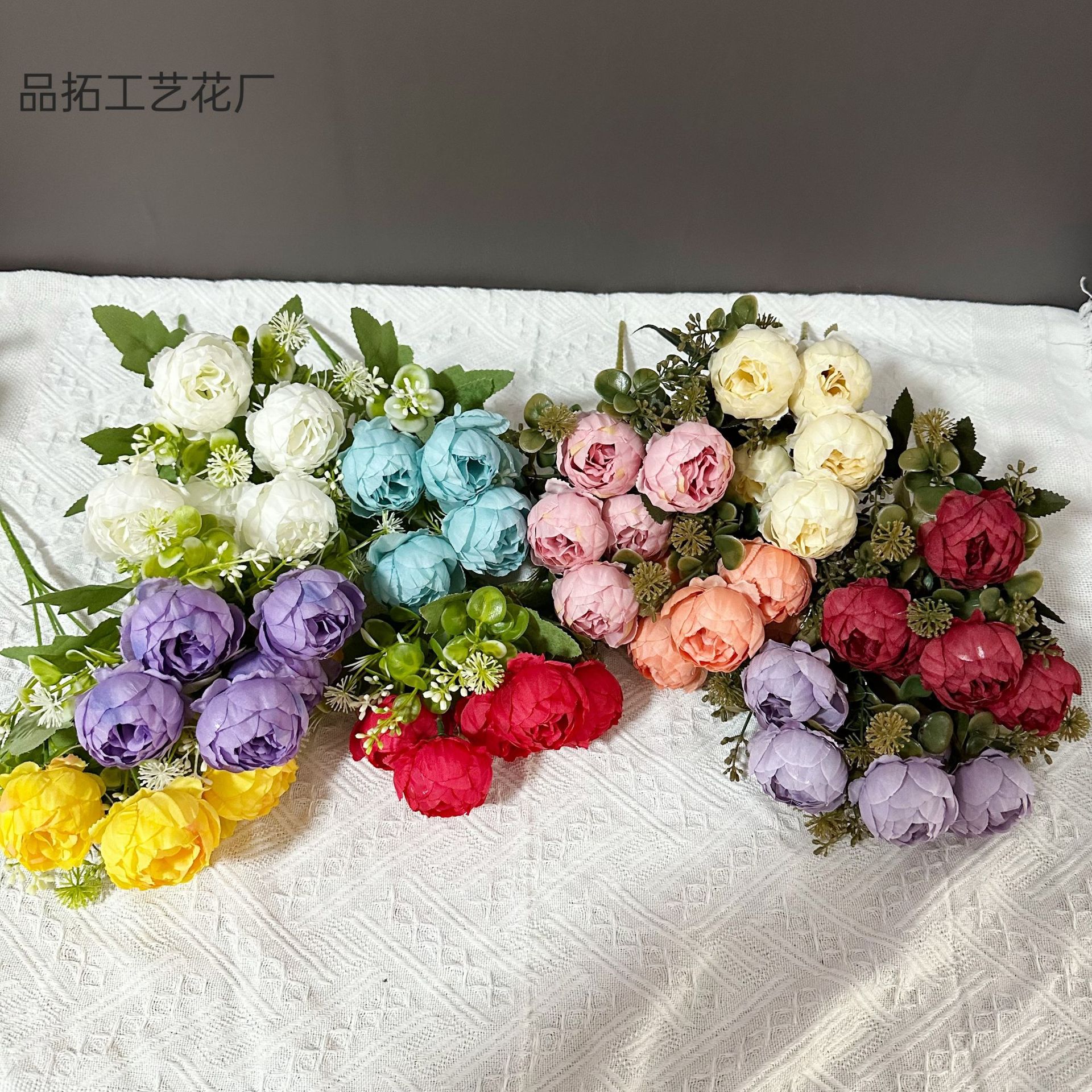 시뮬레이션 5 포크 풍부한 모란 실내 장식 창 꽃 조경 꽃 사진 소품 가짜 꽃 도매