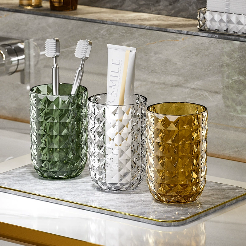 Diamond mouthwash for traveling, handheld toothbrush, set, light luxury style