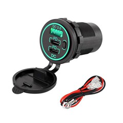 ダブルtype-c充電インターフェイスusb高スループットqc3.0自動車トレーラー改造ダブルpd速充ボタンスイッチ付き