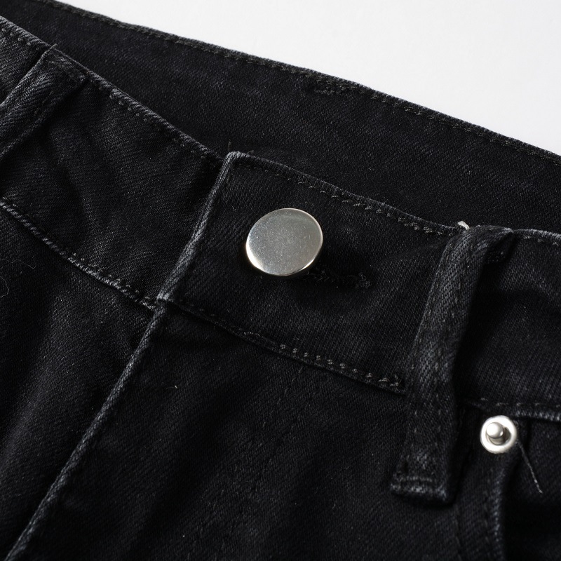 Herrenbekleidung Jeans Herren Cashew Blumen Patch Street Fashion Marke Slim Fit Röhrenjeans mit Löchern_voghion.com