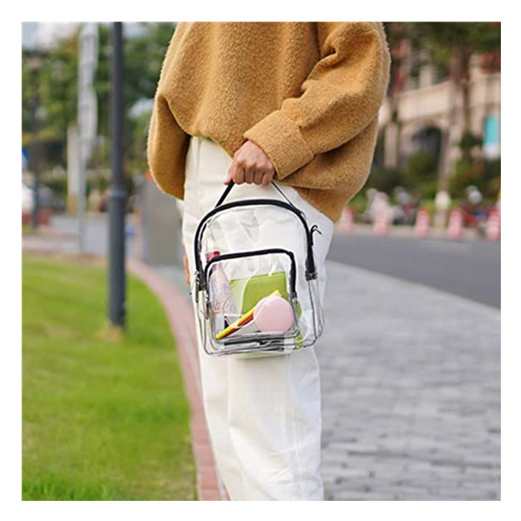 Solid Color Pattern All Seasons Season Women's Pvc Solid Color Streetwear Transparent Square Zipper Crossbody Bag