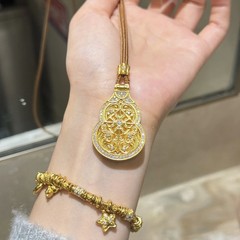 S925純銀メッキ金ガブボックスひょうたんペンダント重工中実花糸は大日如来金店を開けて起爆することができる