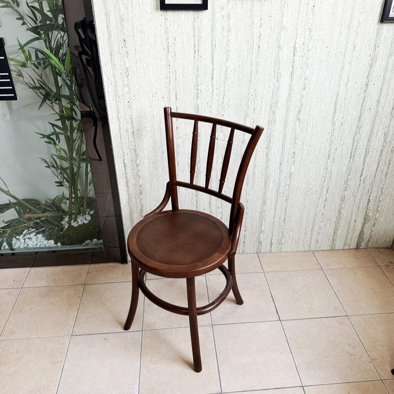 Silla de bambú - nogal Negro - asiento de madera