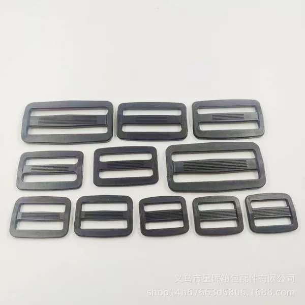 Manufacturer's In-Stock Luggage Accessories: Black Plastic D-Ring Buckle, Thickened Plastic Round Wire Adjustment Buckle