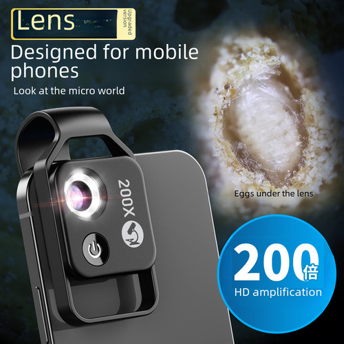 Observation Educational HD 200x Children Science Educational Toys Biological Science Experiment CPL Portable Microscope Phone Lens
