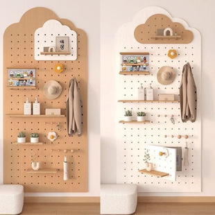 Cloud Entrance Hole Board Storage Rack Entry Wooden Display Storage Rack Bear Storage Wall Clothes Hanger Wholesale