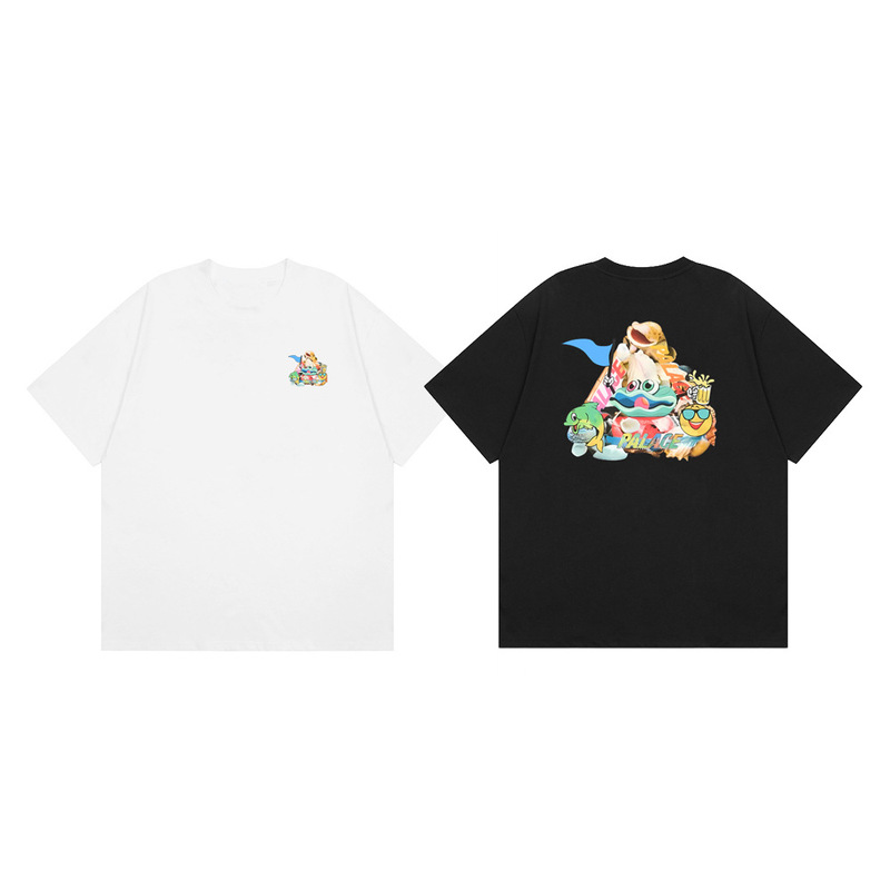 Trendy Brand Palace Cartoon Monster Logo Print Unisex Street Hip-Hop Loose Versatile Summer Short-Sleeve T-Shirt