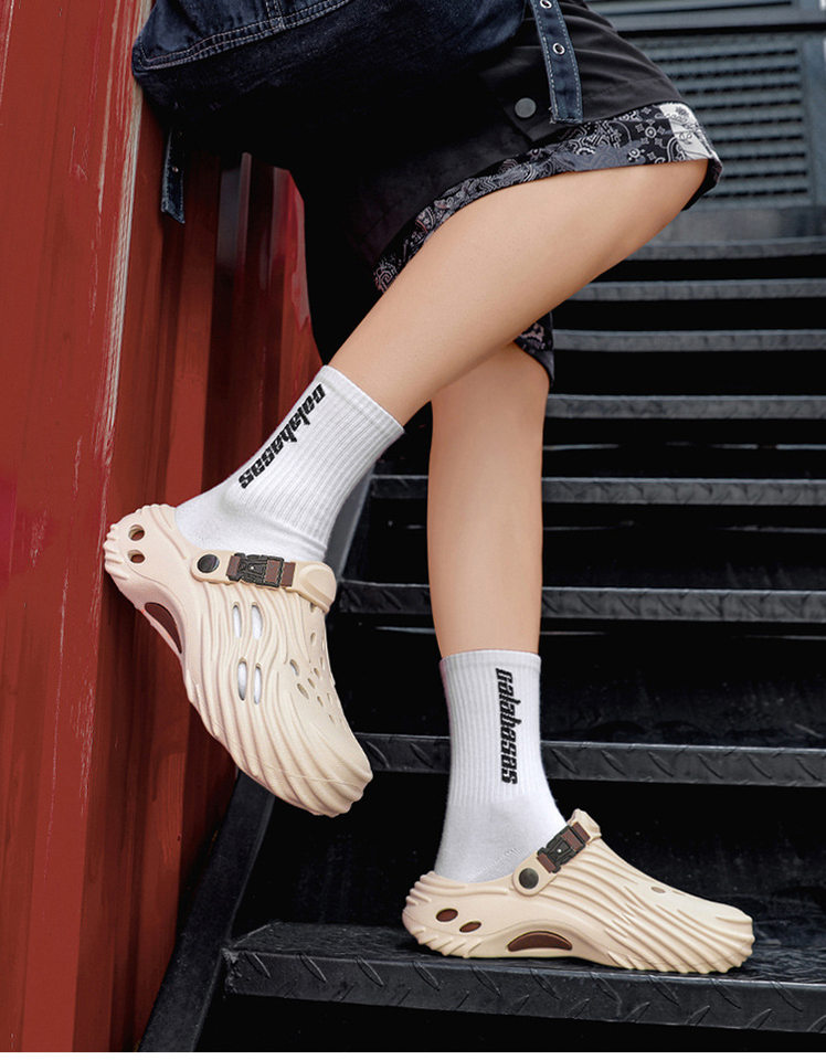 Dép sandal nam lỗ thoáng đế dày EVA chống trượt, đi biển và lái xe — Màu nâu kaki, Xanh nhạt, Đen xám chi tiết 2