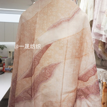 复古民族风亮丝凤尾天丝提花数码直喷印花布料夏季连衣裙垂感面料