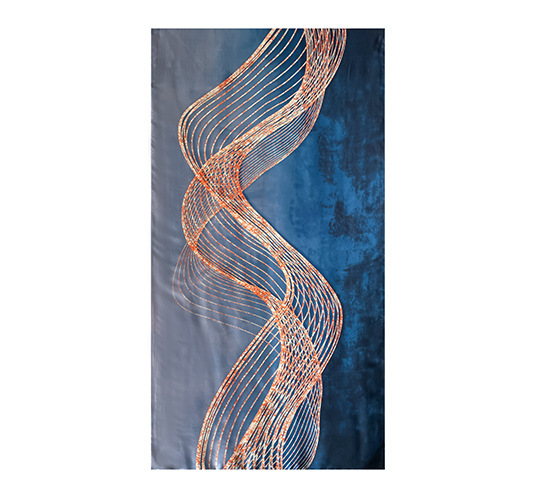 Écharpe longa de cetim de seda para mulher estampada floral_voghion.com